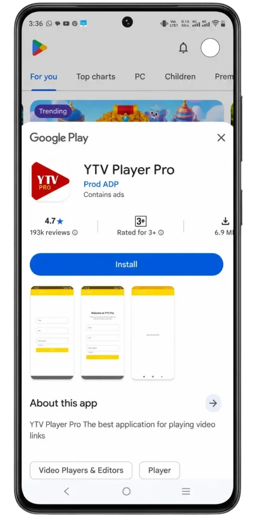 Install YTV Player Pro